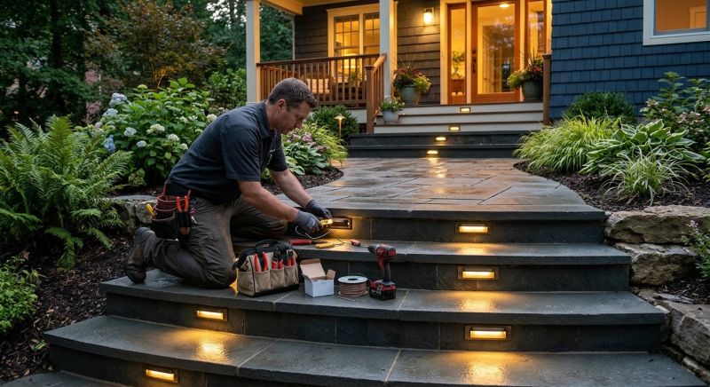 Walkway Lighting Installation in Overland Park, KS